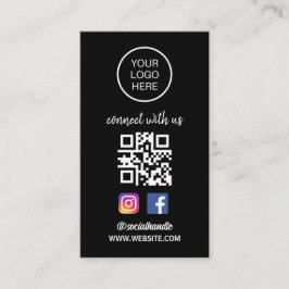 Tarjeta De Visita Conectarse con nosotros | Red social QR Code Black