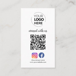 Tarjeta De Visita Conectarse con nosotros | Red social QR Code White