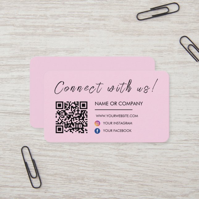 Tarjeta De Visita Conectarse con nosotros Sitio Web Qr Code Social M (Anverso/Reverso In Situ)