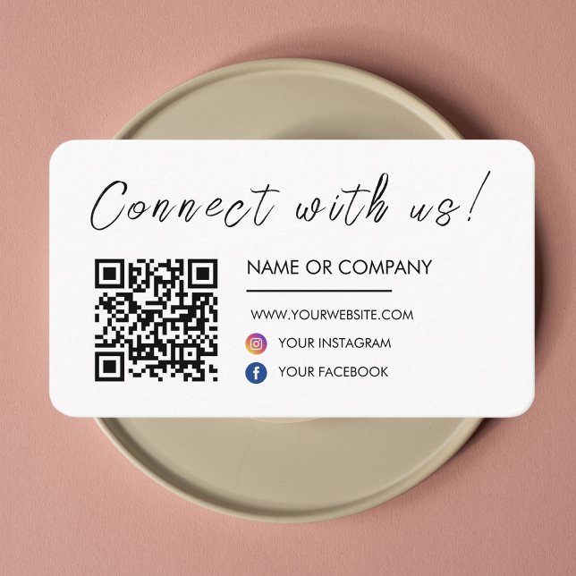 Tarjeta De Visita Conectarse con nosotros Sitio Web Qr Código Medios (Subido por el creador)