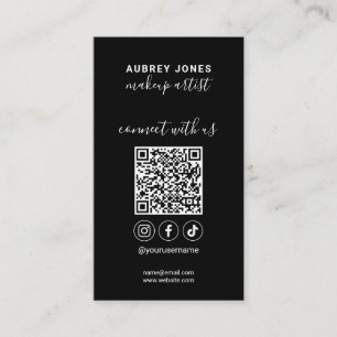 Tarjeta De Visita Conectarse con nosotros Social Media Modern Script