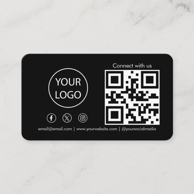 Tarjeta De Visita Conectarse con nosotros Social Media QR Code Moder (Anverso)