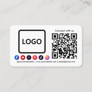Tarjeta De Visita Conectarse con nosotros Social Media QR Code Trend