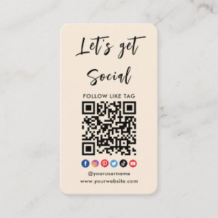 Tarjeta De Visita Conectarse Con Us Qr Code Profesional Trendy Boho