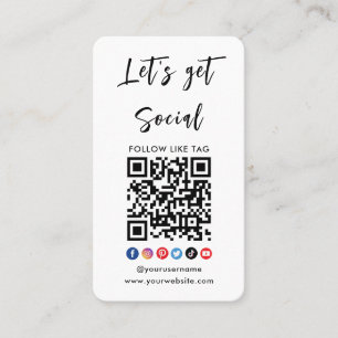 Tarjeta De Visita Conectarse Con Us Qr Code Professional Blanco