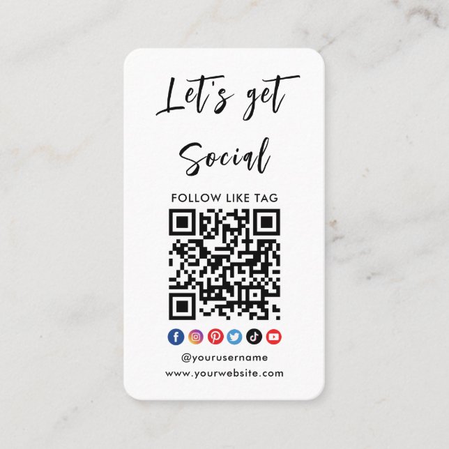 Tarjeta De Visita Conectarse Con Us Qr Code Professional Blanco (Anverso)