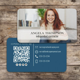 Tarjeta De Visita Conectarse conmigo | Código QR Fotografía moderna 