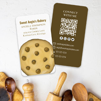 Tarjeta De Visita Conectarse conmigo | Cookie de panadería simple co