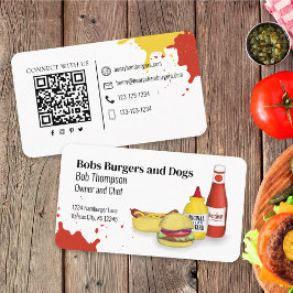 Tarjeta De Visita Conectarse conmigo | QR Código Simple Hamburger Ho
