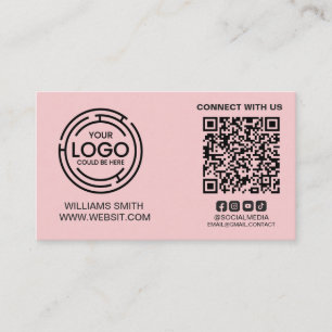 Tarjeta De Visita Conéctate con el código Qr de los medios sociales 