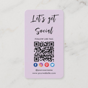 Tarjeta De Visita Conéctate Con El Código Qr Púrpura De Los Medios S