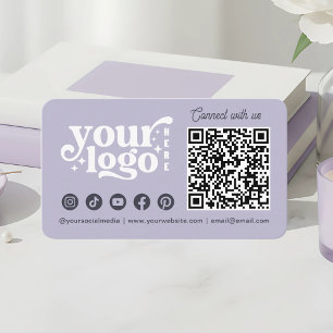 Tarjeta De Visita Conéctate Con El Lavanda De Código QR De Medios So