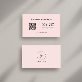 Tarjeta De Visita Conéctate Con El Logotipo De Código QR De Medios S
