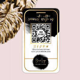 Tarjeta De Visita Conéctate Con Los Medios Sociales QR Código Negro
