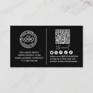 Tarjeta De Visita Conéctate con nosotros Código Qr de Logotipo de Re