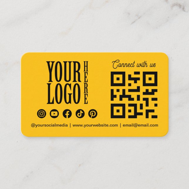 Tarjeta De Visita Conéctate con nosotros Código QR de redes sociales (Anverso)