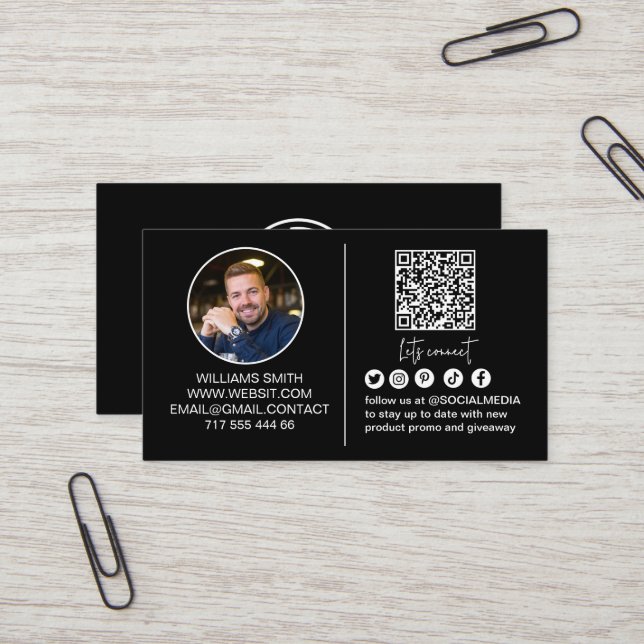 Tarjeta De Visita Conéctate con nosotros Código QR de redes sociales (Anverso/Reverso In Situ)