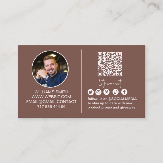 Tarjeta De Visita Conéctate con nosotros Código QR de redes sociales (Anverso)