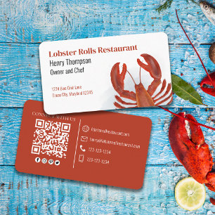 Tarjeta De Visita Conéctate Con Nosotros   Código QR Lobster Mar Cos
