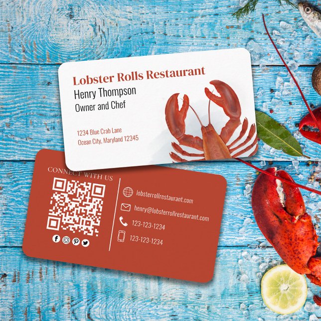 Tarjeta De Visita Conéctate Con Nosotros | Código QR Lobster Mar Cos (Subido por el creador)