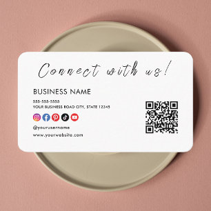 Tarjeta De Visita Conéctate con nosotros Código Qr Logotipo de medio