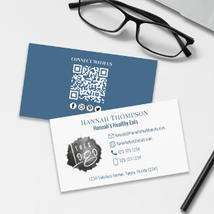 Tarjeta De Visita Conéctate Con Nosotros   Código QR Logotipo sencil