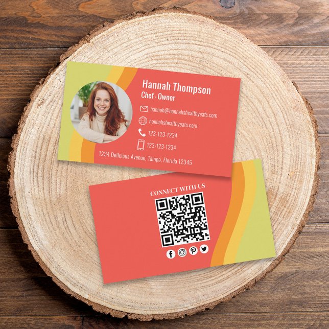 Tarjeta De Visita Conéctate Con Nosotros | Código QR moderno de colo (Subido por el creador)