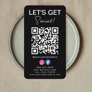 Tarjeta De Visita Conéctate con nosotros en Instagram Facebook Logo