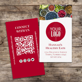 Tarjeta De Visita Conéctate Con Nosotros | Logo de código QR Rojo de