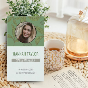 Tarjeta De Visita Conéctate Con Nosotros   QR Code Green Tea Logo Bu