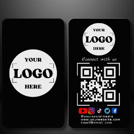 Tarjeta De Visita Conéctate con nosotros Social Media QR Code Black