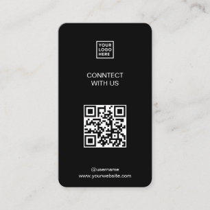 Tarjeta De Visita Conéctate con nosotros Social Media QR Code Black