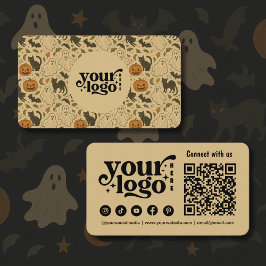 Tarjeta De Visita Conéctate con nosotros Vintage Spooky Halloween