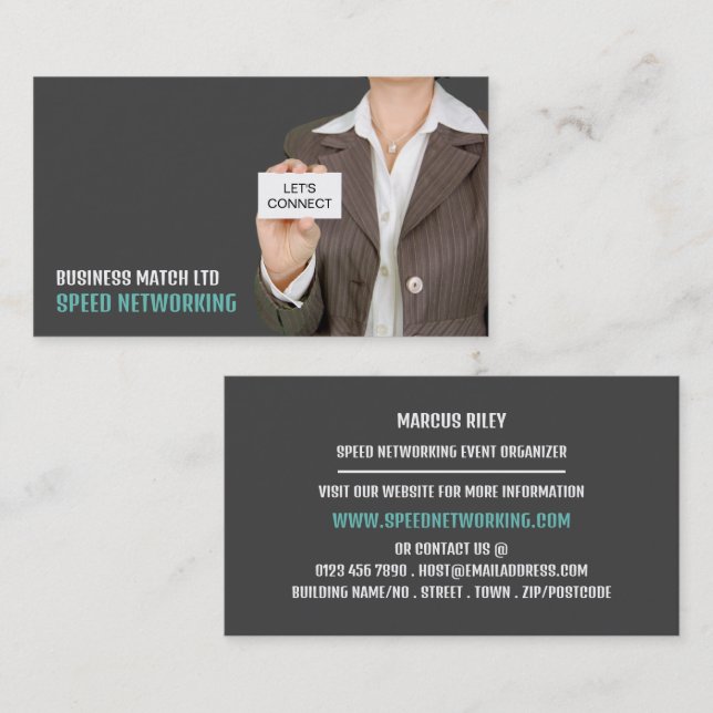 Tarjeta De Visita Conectémonos, organizador de eventos de redes rápi (Anverso / Reverso)