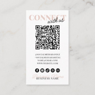 Tarjeta De Visita Conéctese con la Compañía de escritura rosa modern