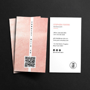 Tarjeta De Visita Conéctese con nosotros Código QR de Logotipo de re
