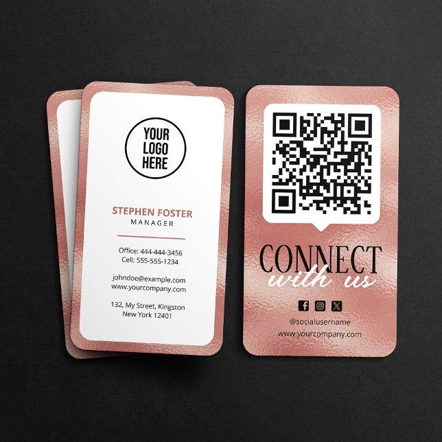 Tarjeta De Visita Conéctese con nosotros Código QR Redes sociales Ro (Subido por el creador)