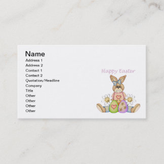 Tarjeta De Visita Conejito feliz del chica de Pascua