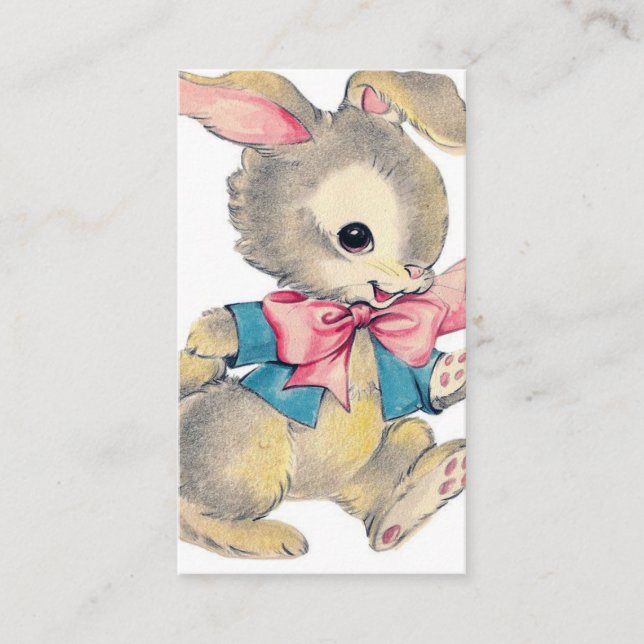 Tarjeta De Visita conejito retro vintage de Pascua (Anverso)