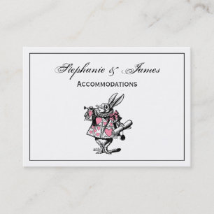 Tarjeta De Visita Conejo Blanco Trompetista Alice Adv Wonderland Ros
