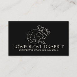 Tarjeta De Visita Conejo conejo conejo conejito de Lowpoly Black Ani