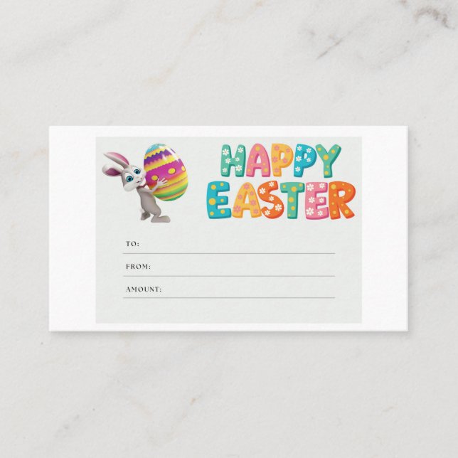 Tarjeta De Visita Conejo de Pascua feliz de Pascua (Anverso)