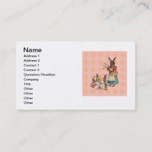 Tarjeta De Visita Conejo de Pascua Pollo Conejo Huevos