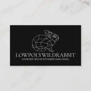 Tarjeta De Visita Conejo negro lowpoly animal
