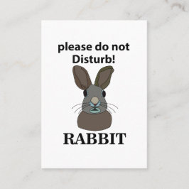 Tarjeta De Visita Conejo Por Favor No Perturbe El Conejo Gracioso