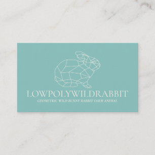 Tarjeta De Visita Conejo Verde Animal Lowpoly