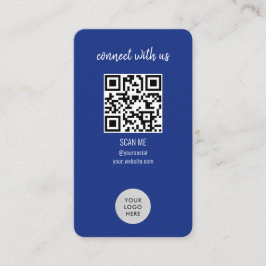 Tarjeta De Visita Conexión Azul Con El Código QR Estadounidense