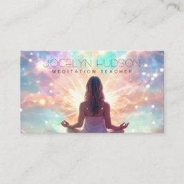 Tarjeta De Visita Conexión meditativa de universo brillante pastel