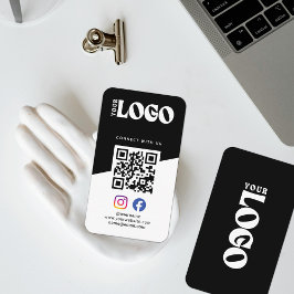 Tarjeta De Visita Conexión Negrita Con El Logotipo De Código QR De L