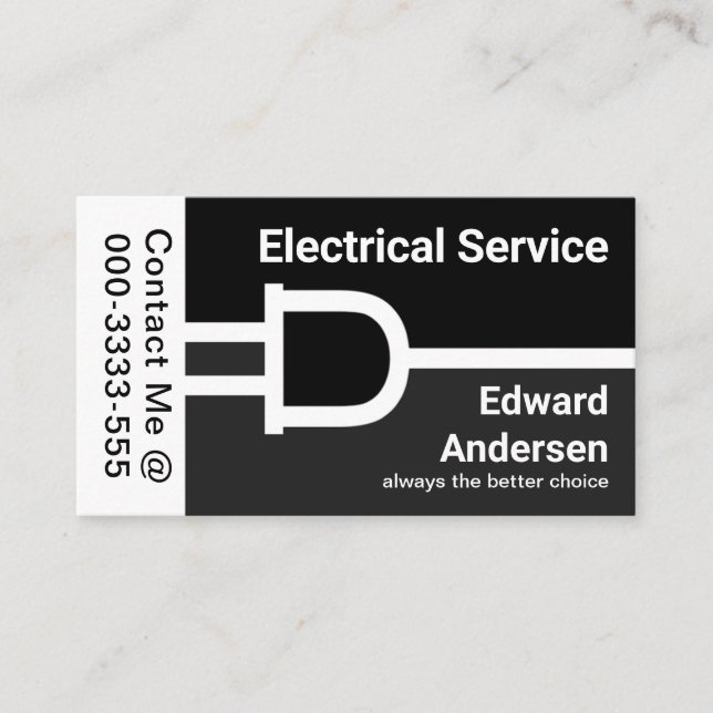 Tarjeta De Visita Conexión simple de enchufe eléctrico de moda (Anverso)